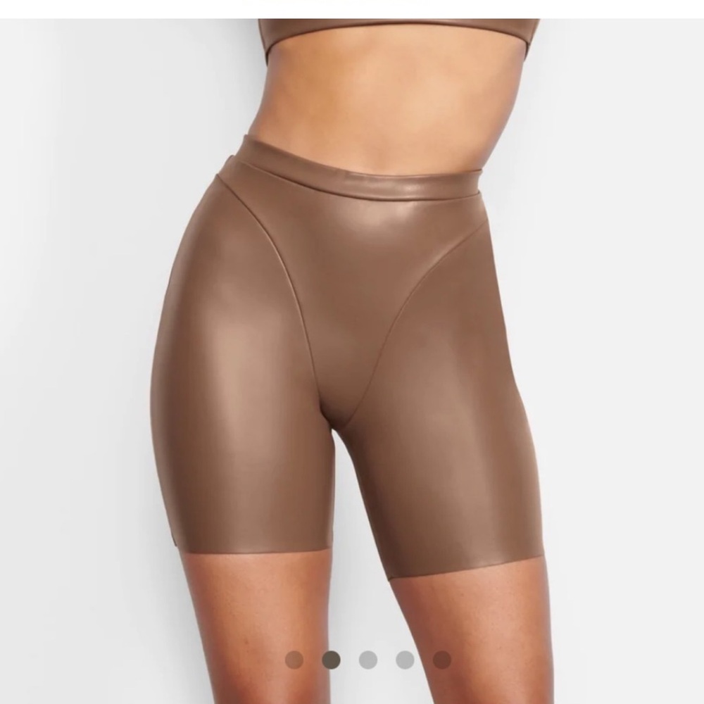 Skims Faux Leather Shorts